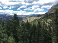 The view near the Estes Park welcome sign on Hwy 36